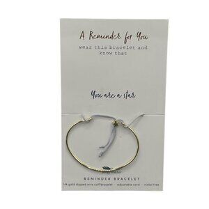 14K Gold Dipped Wire Cuff You are a Star Reminder Bracelet - NEW